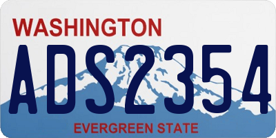 WA license plate ADS2354