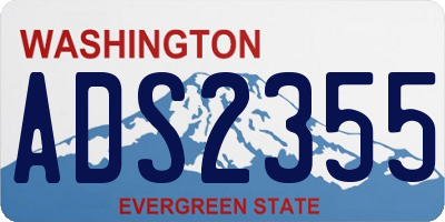 WA license plate ADS2355