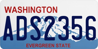 WA license plate ADS2356