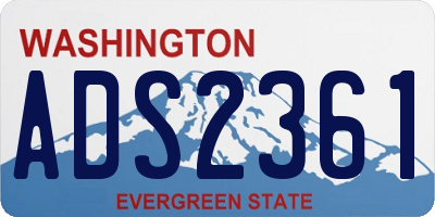 WA license plate ADS2361