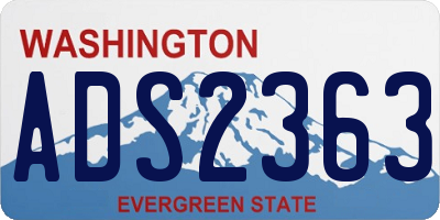 WA license plate ADS2363