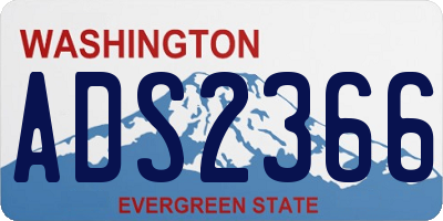 WA license plate ADS2366