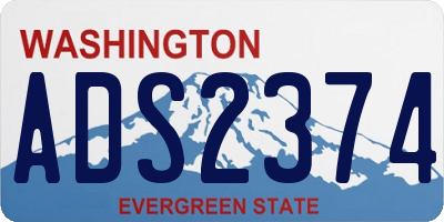 WA license plate ADS2374