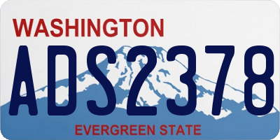 WA license plate ADS2378