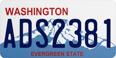 WA license plate ADS2381