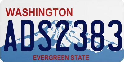 WA license plate ADS2383