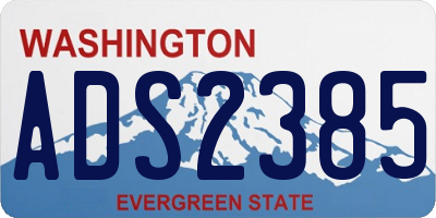 WA license plate ADS2385
