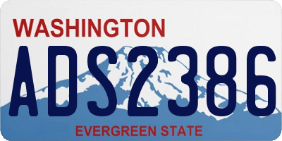 WA license plate ADS2386