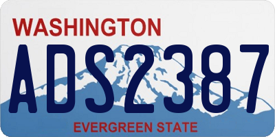 WA license plate ADS2387
