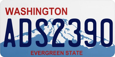 WA license plate ADS2390