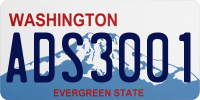WA license plate ADS3001