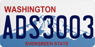 WA license plate ADS3003