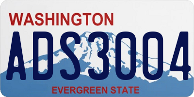WA license plate ADS3004