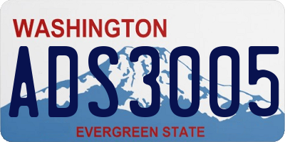 WA license plate ADS3005