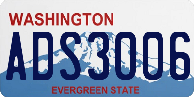 WA license plate ADS3006