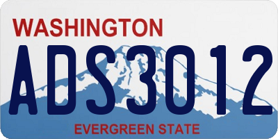 WA license plate ADS3012