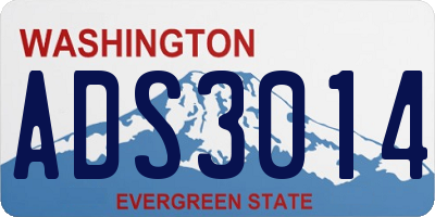 WA license plate ADS3014