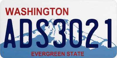 WA license plate ADS3021