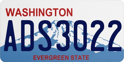 WA license plate ADS3022