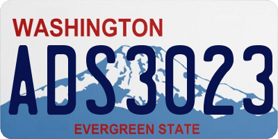 WA license plate ADS3023