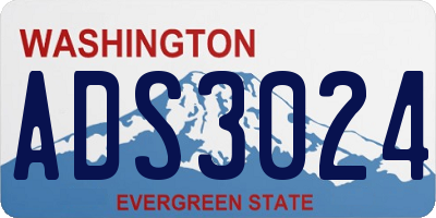 WA license plate ADS3024