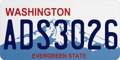 WA license plate ADS3026