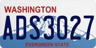 WA license plate ADS3027