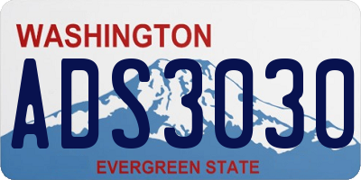 WA license plate ADS3030