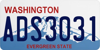 WA license plate ADS3031