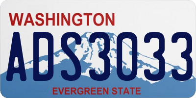WA license plate ADS3033