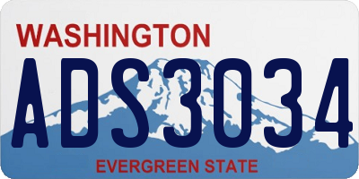 WA license plate ADS3034