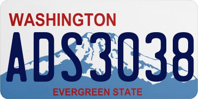 WA license plate ADS3038