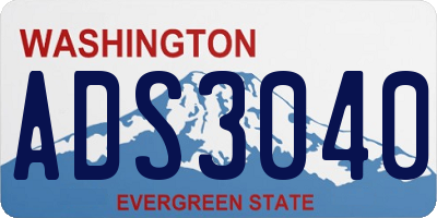 WA license plate ADS3040