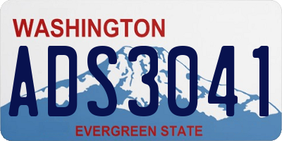 WA license plate ADS3041