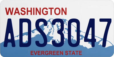 WA license plate ADS3047