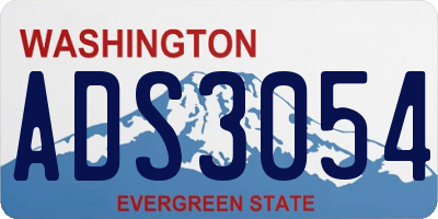 WA license plate ADS3054