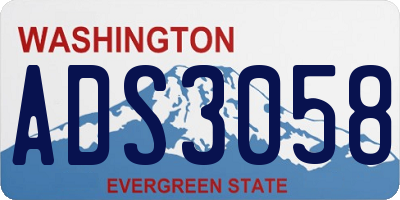 WA license plate ADS3058
