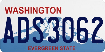 WA license plate ADS3062