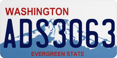 WA license plate ADS3063