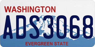 WA license plate ADS3068