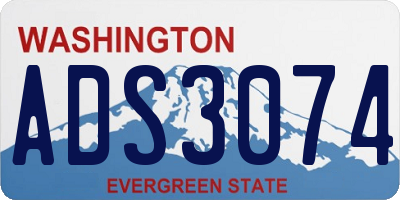WA license plate ADS3074