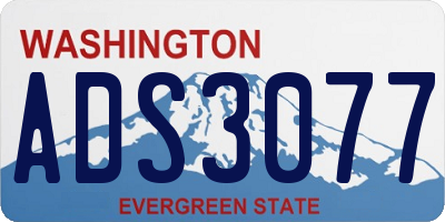 WA license plate ADS3077