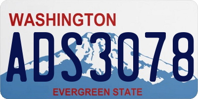 WA license plate ADS3078