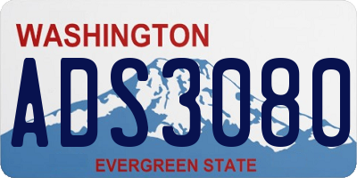 WA license plate ADS3080