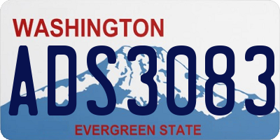 WA license plate ADS3083