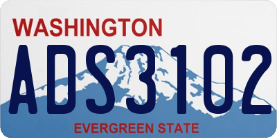 WA license plate ADS3102