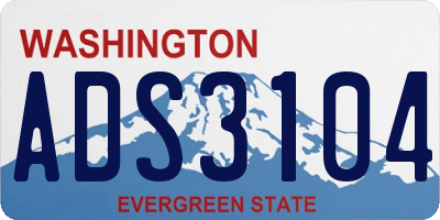 WA license plate ADS3104