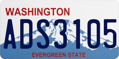 WA license plate ADS3105