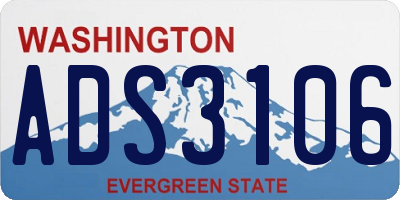WA license plate ADS3106