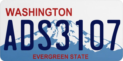 WA license plate ADS3107